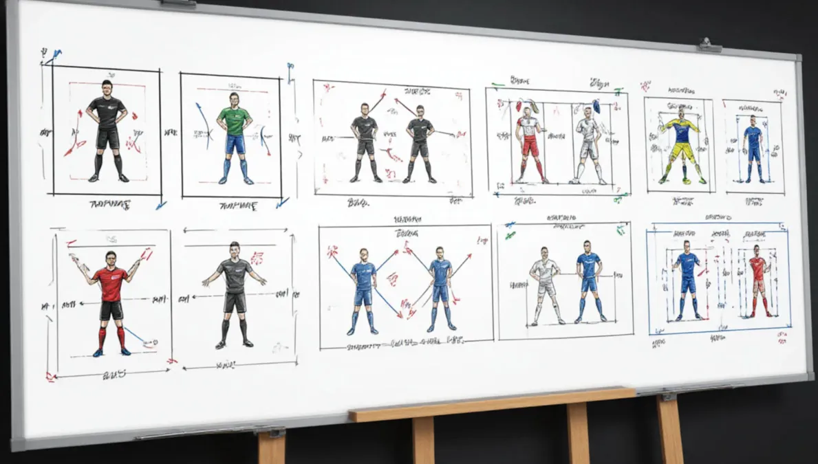 Pizarra táctica mostrando diferentes planteamientos según el rival