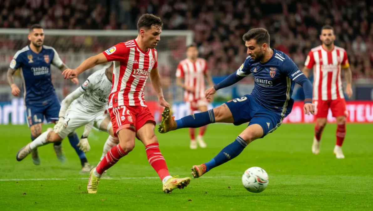 Acci&oacute;n ofensiva del Rayo Vallecano atacando la porter&iacute;a rival