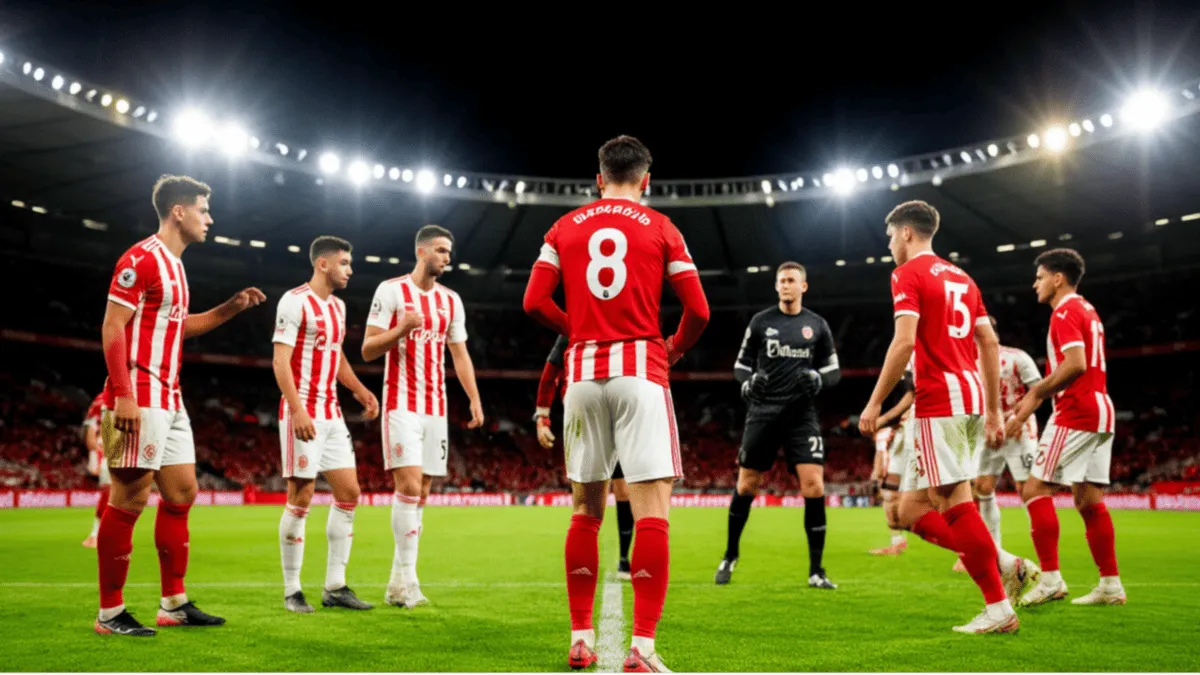 Jugada de c&oacute;rner del Rayo Vallecano con jugadores posicionados en el &aacute;rea