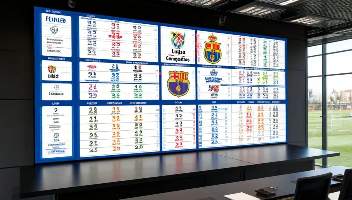 Calendario de partidos del Rayo Vallecano con múltiples competiciones marcadas