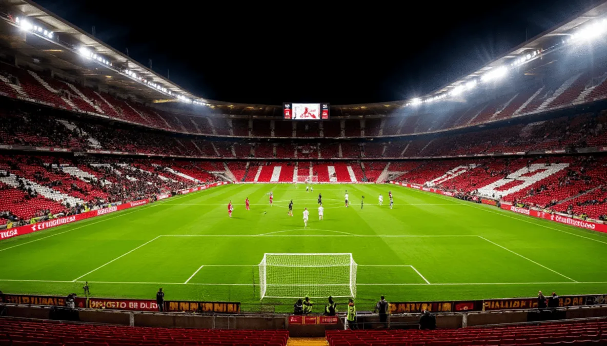 Panorámica del Estadio de Vallecas durante el derbi entre Rayo y Atlético de Madrid