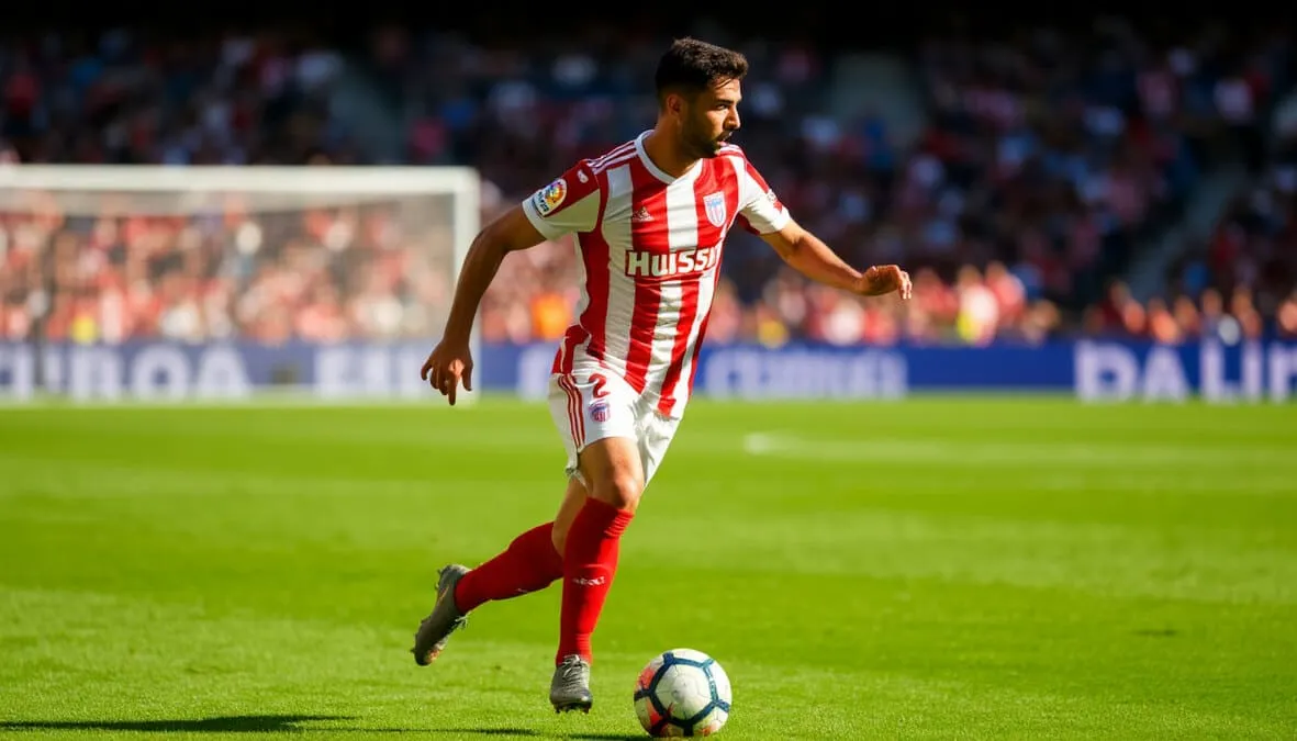 Jugador del Rayo Vallecano realizando un pase durante un partido de LaLiga