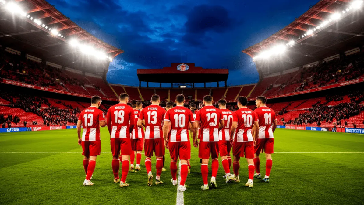 Jugadores del Rayo Vallecano entrando al campo del Estadio de Vallecas