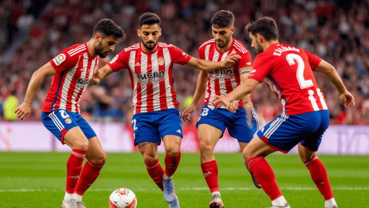 Jugadores del Rayo Vallecano presionando en campo rival durante un partido de LaLiga