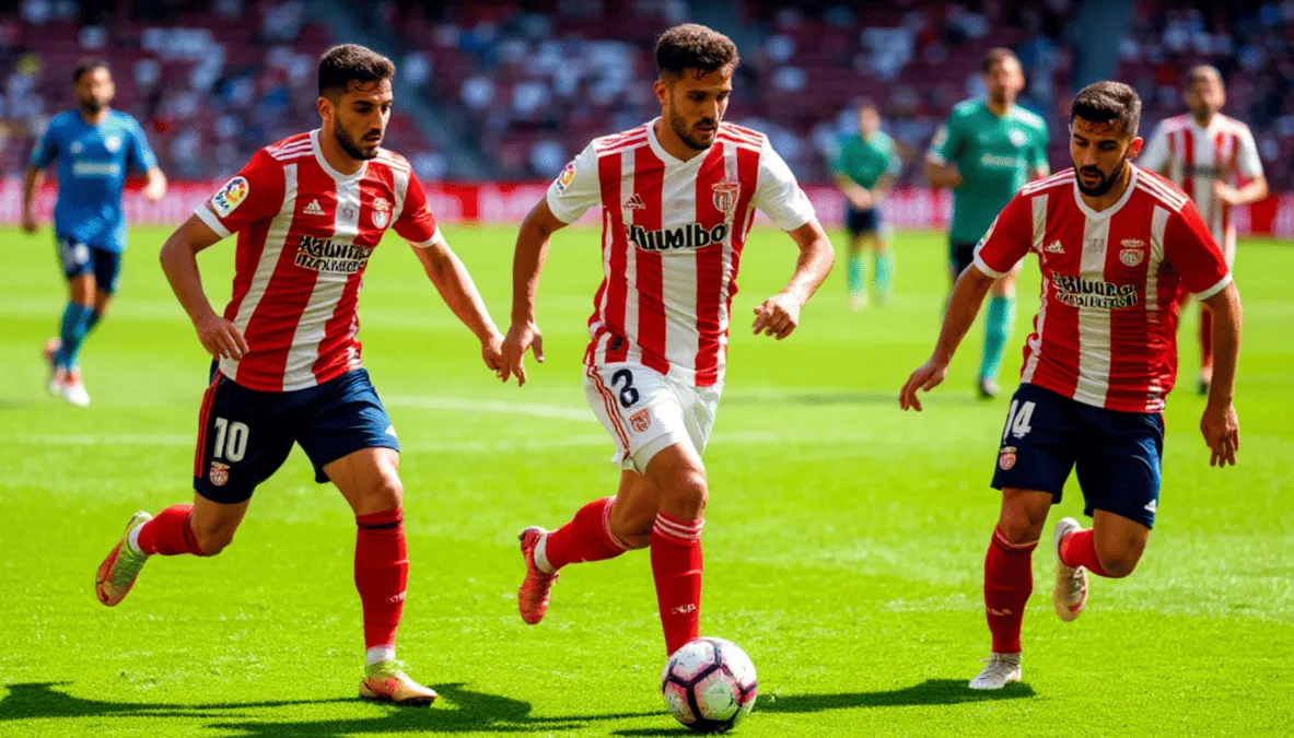 Contraataque del Rayo Vallecano con jugadores en carrera hacia la portería rival
