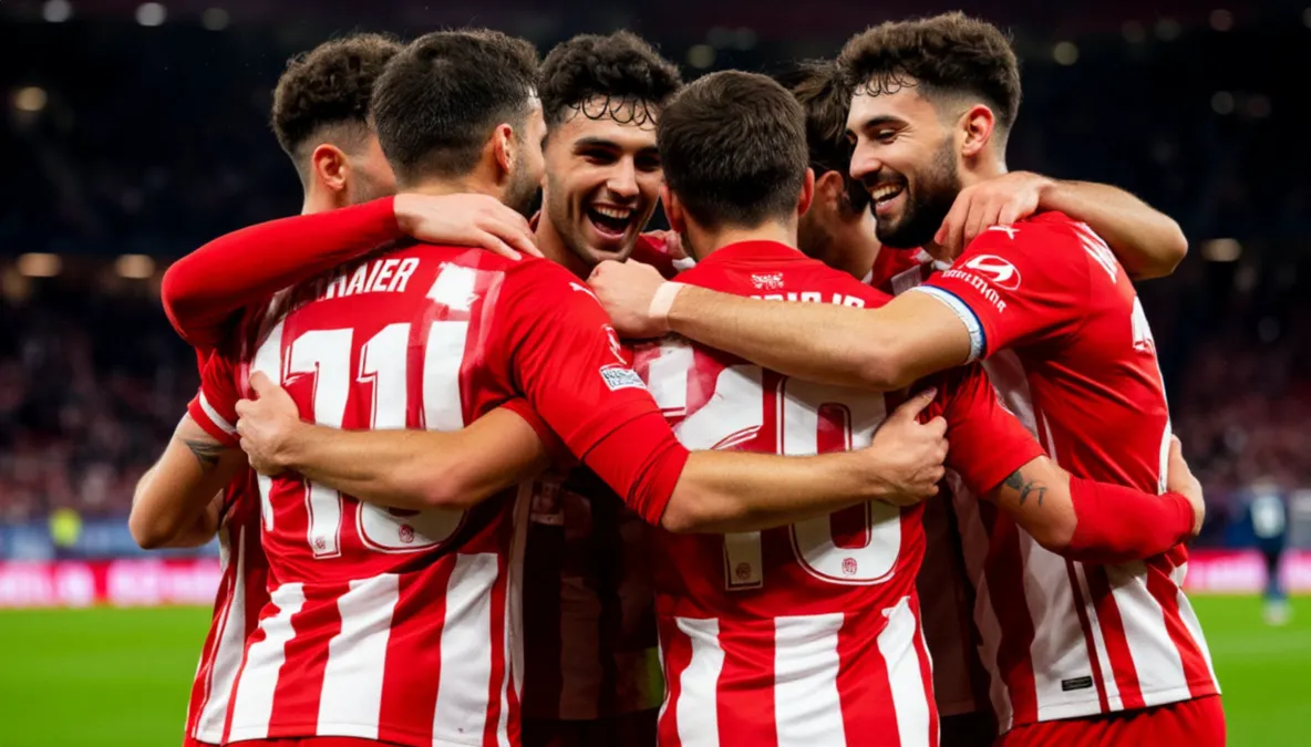 Jugadores del Rayo Vallecano celebrando una victoria en racha positiva